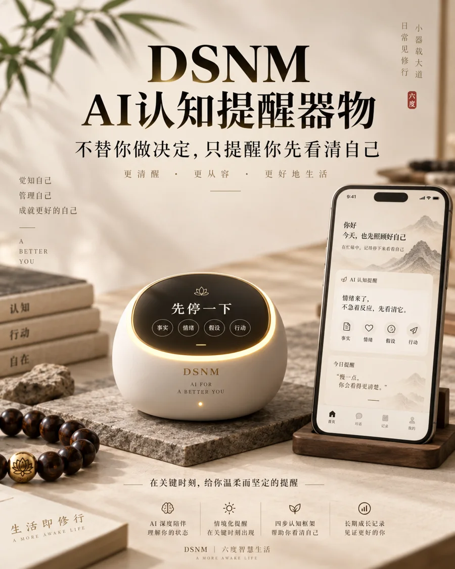 DSNM AI认知提醒器物原公众号概念设计图